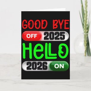 Tarjeta Feliz Año Nuevo 2026 Adiós 2025 Hola 2026 Manga La