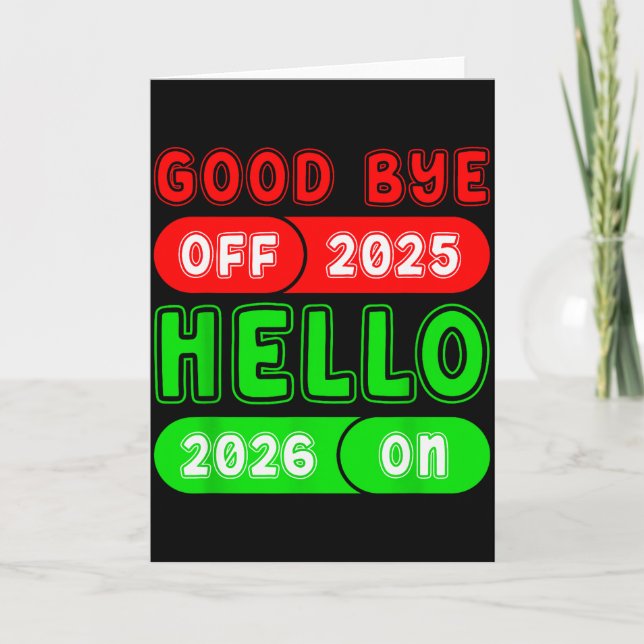 Tarjeta Feliz Año Nuevo 2026 Adiós 2025 Hola 2026 Matchi (Anverso)