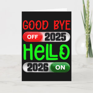 Tarjeta Feliz Año Nuevo 2026 Adiós 2025 Hola 2026 Tanque T