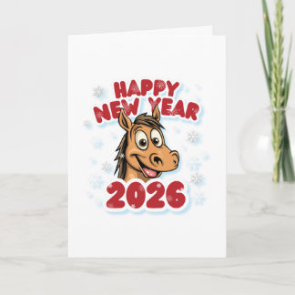 Tarjeta Feliz Año Nuevo 2026: Año del Mascota del Caballo