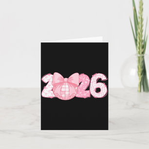 Tarjeta Feliz Año Nuevo 2026 Bola de Disco Nk Coquette Laz