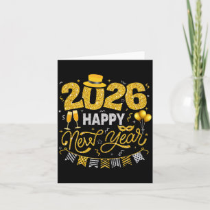 Tarjeta Feliz Año Nuevo 2026 Cuenta Regresiva de Fuegos Ar