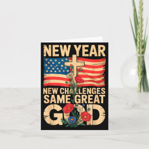 Tarjeta Feliz Año Nuevo 2026 Desafíos Cristianos Mismo Gra