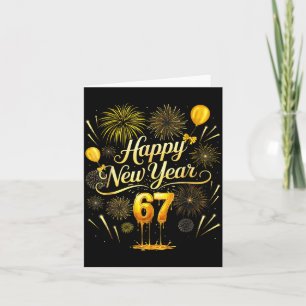 Tarjeta Feliz Año Nuevo 2026 Divertido 67 Seis Siete Meme