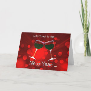 Tarjeta Feliz Año Nuevo 2026 Divertido Vino