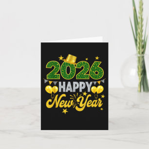 Tarjeta Feliz Año Nuevo 2026 Familia Combinada