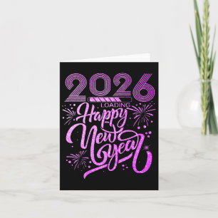 Tarjeta Feliz Año Nuevo 2026 Fiesta de Fuegos Artificiales