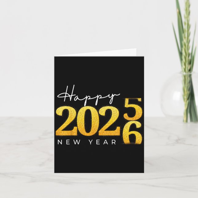 Tarjeta Feliz Año Nuevo 2026 Fiesta de Nochevieja (Anverso)