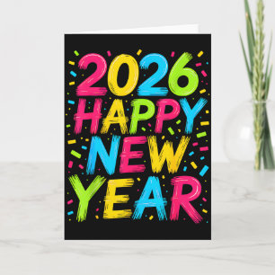 Tarjeta Feliz Año Nuevo 2026 Fiesta de Nochevieja Cuenta R