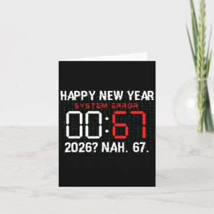 Tarjeta Feliz Año Nuevo 2026 Humor Reloj 6 7 Sistema Meme