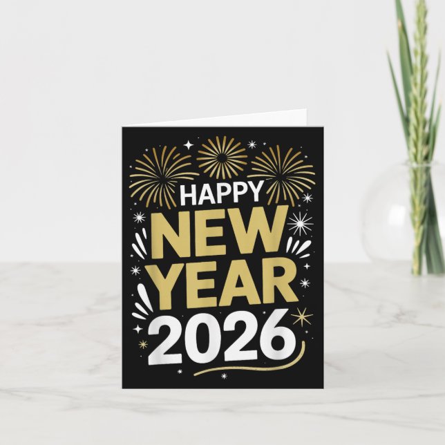 Tarjeta Feliz Año Nuevo 2026 - Nochevieja 2026  (Anverso)