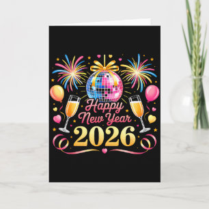 Tarjeta Feliz Año Nuevo 2026 Nochevieja Fiesta Cuenta Regr