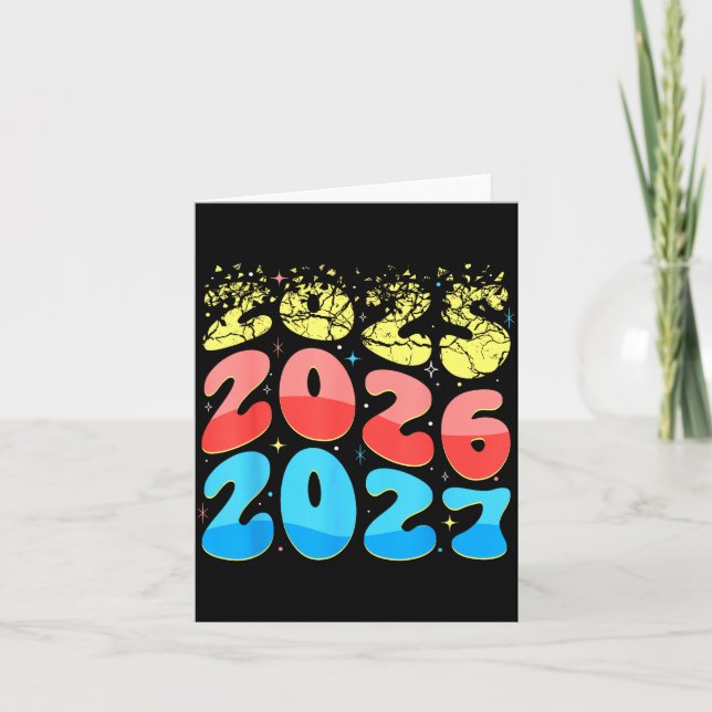 Tarjeta Feliz Año Nuevo 2026 Próximamente 2027 Divertido 6 (Anverso)