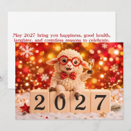 Tarjeta Feliz Año Nuevo 2027 Año de la Cabra