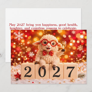 Tarjeta Feliz Año Nuevo 2027 Año de la Cabra