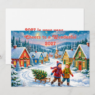 Tarjeta Feliz Año Nuevo 2027 Celebración