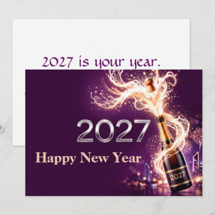 Tarjeta Feliz Año Nuevo 2027 Celebración