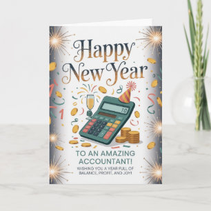 Tarjeta Feliz Año Nuevo a un Contador Increíble