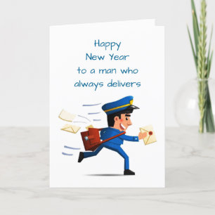 TARJETA *FELIZ AÑO NUEVO* A UN HOMBRE QUE SIEMPRE ENTREGA 