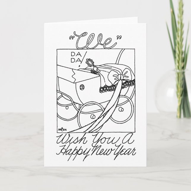 Tarjeta Feliz año nuevo bebé (Anverso)