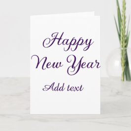 Tarjeta Feliz año nuevo caligrafía morada simple minimalis