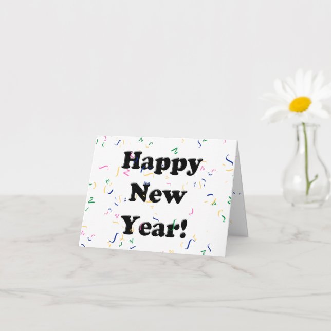 Tarjeta ¡Feliz Año Nuevo! Confeti (Planta pequeña)