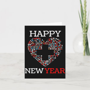 Tarjeta Feliz Año Nuevo Enfermera Corazón 2023 Divertido P