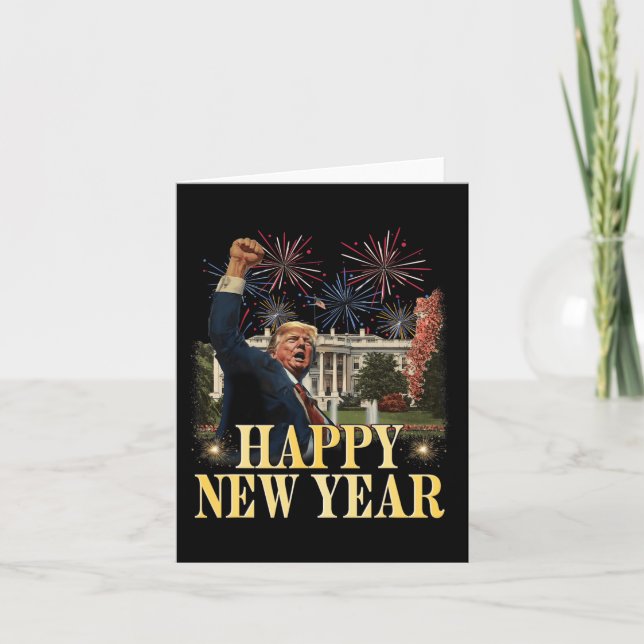 Tarjeta Feliz año nuevo Fiesta 2025 Trump 2024 (Anverso)