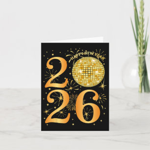Tarjeta Feliz año nuevo, fuegos artificiales 2026, parte d