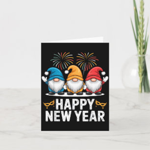Tarjeta Feliz Año Nuevo Gnomos Para Amantes De Las Fiestas