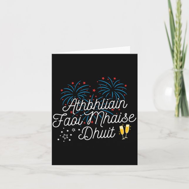 Tarjeta Feliz año nuevo irlandés (Anverso)