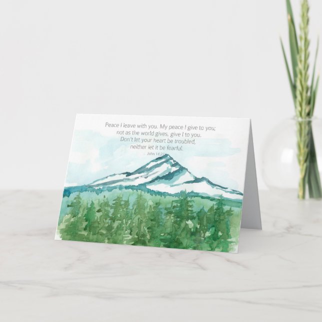 Tarjeta Feliz Año Nuevo: Montañas de invierno de la Biblia (Anverso)