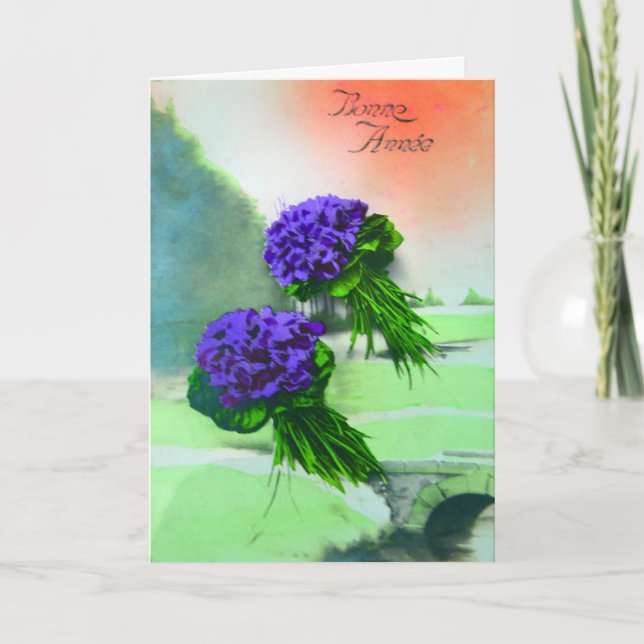 Tarjeta Feliz Año Nuevo para los francófilos. (Anverso)