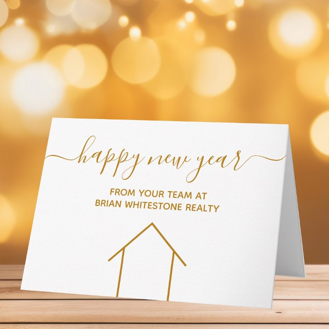 Tarjeta Feliz Año Nuevo Real Empresa Gold Corporate (Subido por el creador)