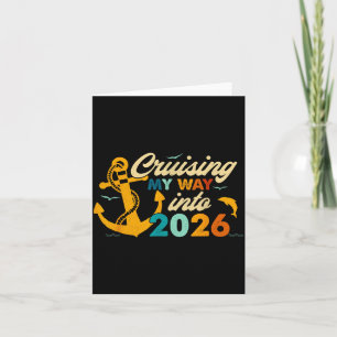 Tarjeta Feliz Año Nuevo Retro 2026 Nye Disco Lindo Arco Hi