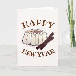 Tarjeta Feliz Año Nuevo Tembleque Pudding Puerto Rico