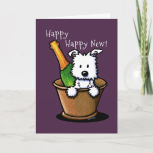 Tarjeta Feliz Año Nuevo Westie