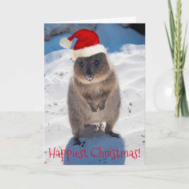 Tarjeta Feliz año nuevo y Navidades de Quokka (Anverso)