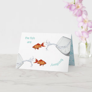 Tarjeta Feliz Año Salto Cumpleaños Pisces Fish Único Guay