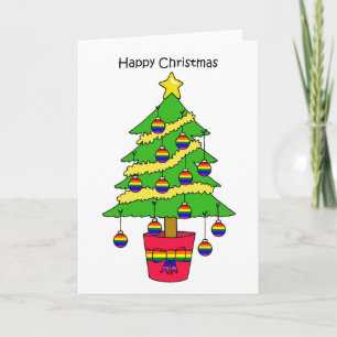 Tarjeta Feliz árbol Personalizado de Navidades gay con bau
