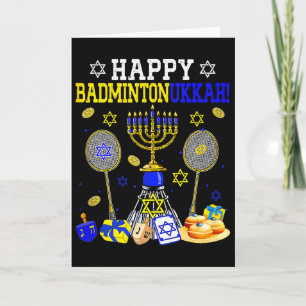 Tarjeta Feliz Badmintonukkah Jugador de Bádminton Fan Hanu