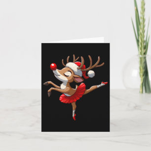 Tarjeta Feliz ballet navideño reno bailando ballet té