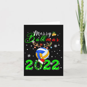 Tarjeta Feliz Ballmas 2022 Voleibol de renos Santa Navidad