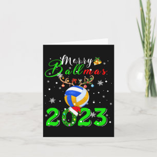 Tarjeta Feliz Ballmas 2023 Voleibol de renos Santa Navidad