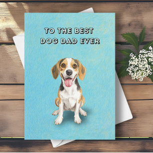 Tarjeta Feliz Beagle Mejor Papá Perro Día del Padre