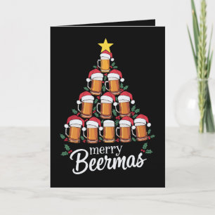 Tarjeta Feliz Beermas Taza de Cerveza Árbol de Navidad Som