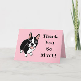 Tarjeta Feliz Boston Terrier Muchas Gracias
