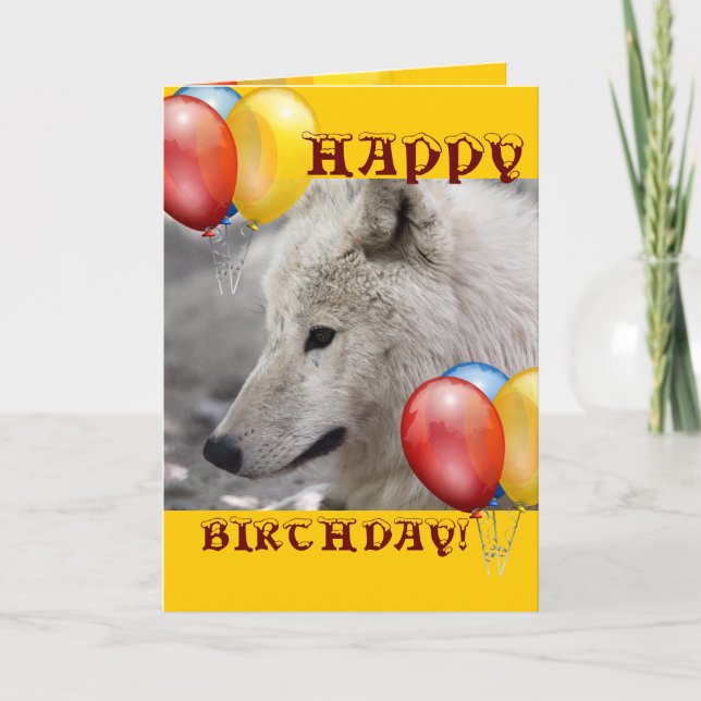 Tarjeta FELIZ búho lobo (Anverso)