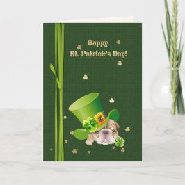 Tarjeta Feliz Bulldog gracioso del Día de San Patricio