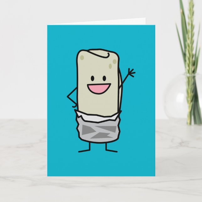 Tarjeta Feliz Burrito saludando (Anverso)